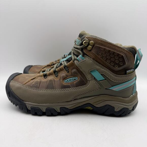 Keen Womens Targhee lll Mid Boot US 7 EU 37.5 Brown Blue Waterproof Leather NIB - Picture 9 of 14